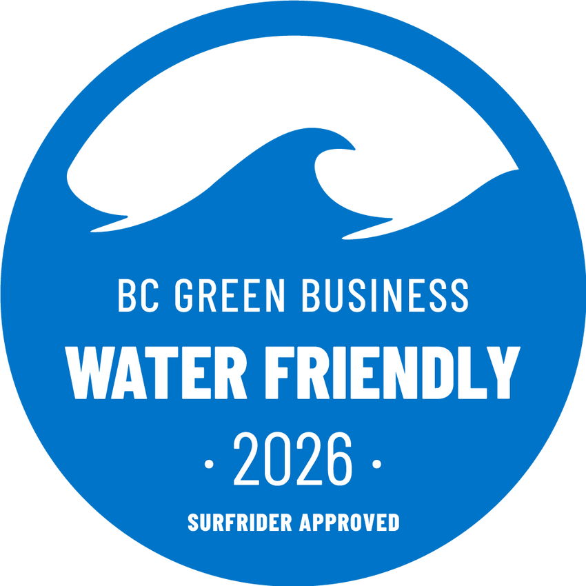 BC Green Business Water Friendly 2026 Surfrider Approved - Holocene Distilling Project, sustainable craft distillery, Cobble Hill Vancouver Island BC